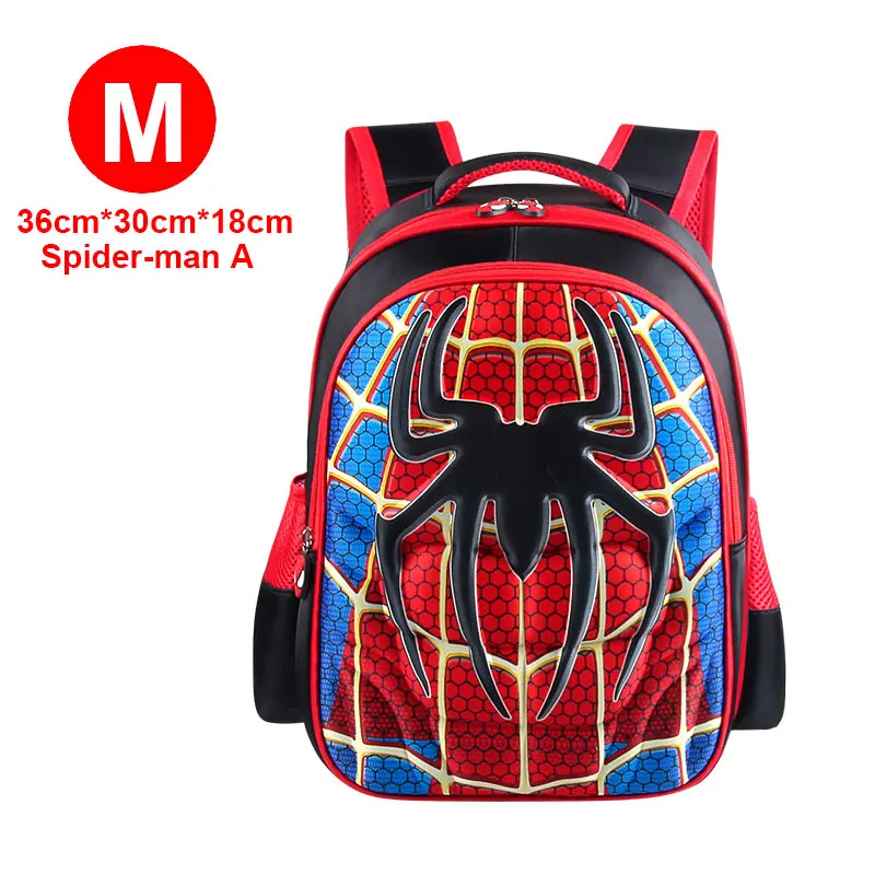 Мода Супермен Бэтмен Капитан Америка мальчик девочка дети детский сад Школьная Сумка подростковая Дети Студенческие рюкзаки - Цвет: Red M spider-man 2