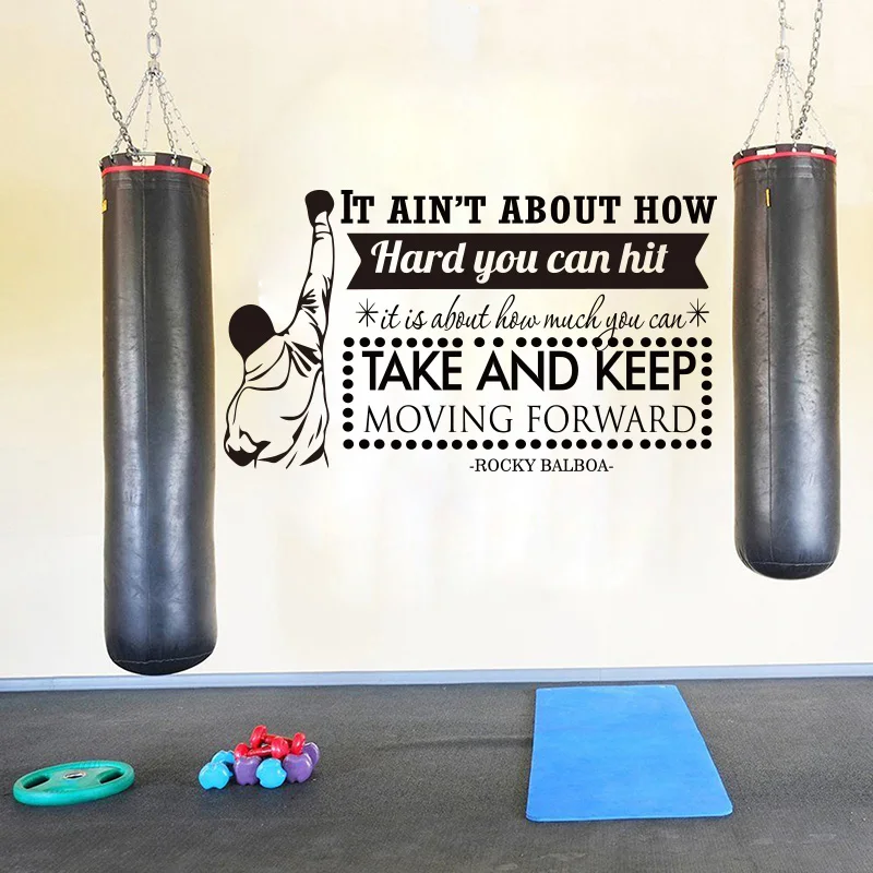 Modern Boxing Player Rocky Balboa Quote Wall Sticker Gym Fitness Sport Boxing Inspirational Motivational Quote Wall Decal Vinyl  (3)