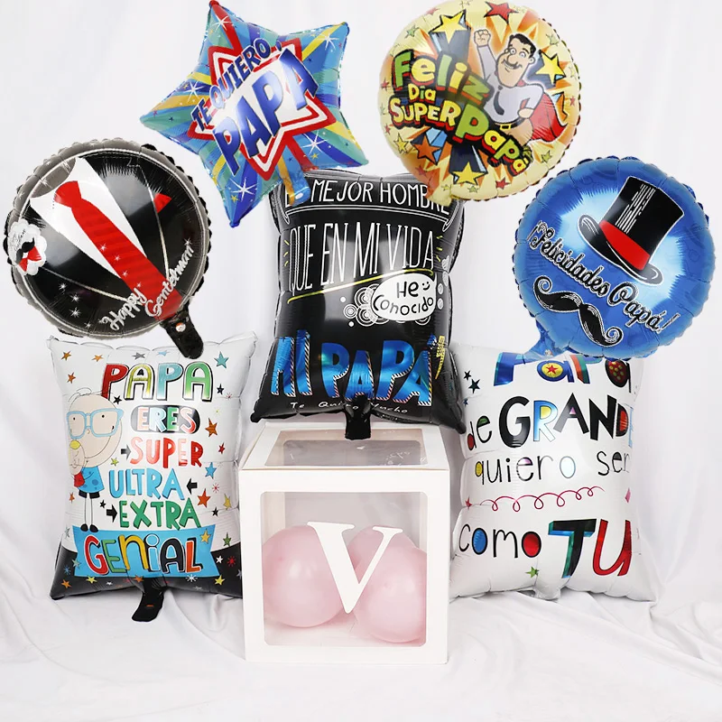 1pc-Feliz-Dia-Super-Papa-balloons-Spanish-Happy-Father-s-Day-Helium-Globos-te-quiero-Foil
