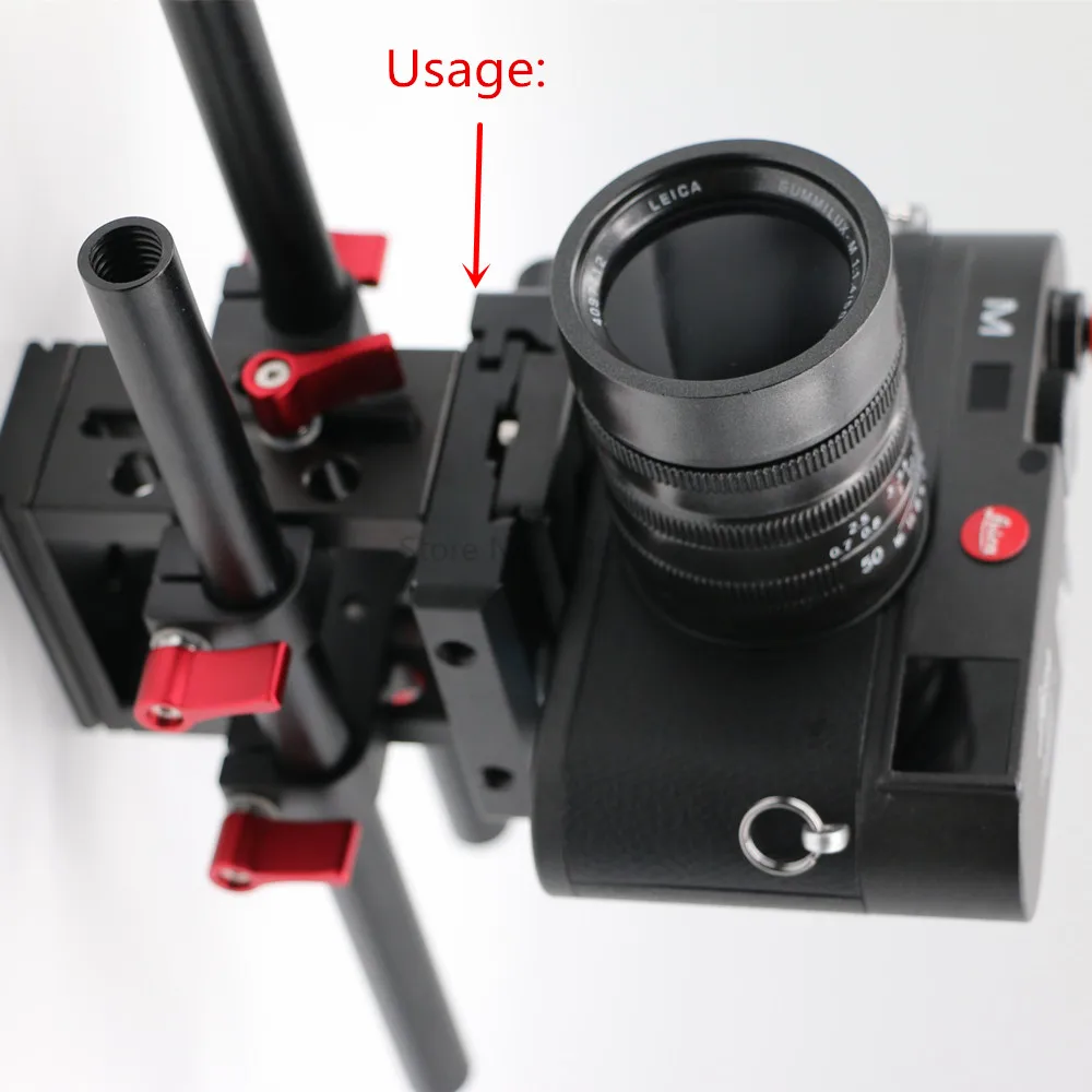 Jadkinsta Universal Camera Quick Release Plate PU-60 15mm Rod Rig Rail System Clamp with for Canon for Nikon (6)