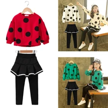 FAVSPORTS/ г.; комплекты одежды для девочек; Детские рубашки с длинными рукавами+ брюки; костюмы; осенне-зимняя детская одежда для маленьких девочек