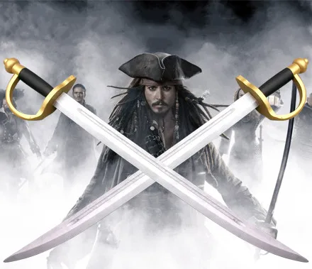 Arma de madera de Piratas del Caribe para niños, accesorio de juego de rol  de capitán Jack Sparrow, espada de John Depp, Juguete/Regalo Seguro
