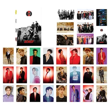 

32Pcs/Set KPOP EXO Album Self Made Paper Lomo Card Photo Card Poster Photocard Fans Gift Collection Stationery Set
