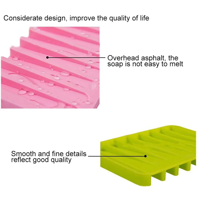 Силиконовый кухонный гибкий держатель для мыльницы для ванной комнаты, лоток для мытья посуды, легко помещается в любом месте, верхний асфальт