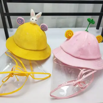 

Kids Cotton Fishman Sun Hat with Removable Face Shield for Girls Boys Summer Beach Hat Aged 2-5Bean Sprouts Yelllow