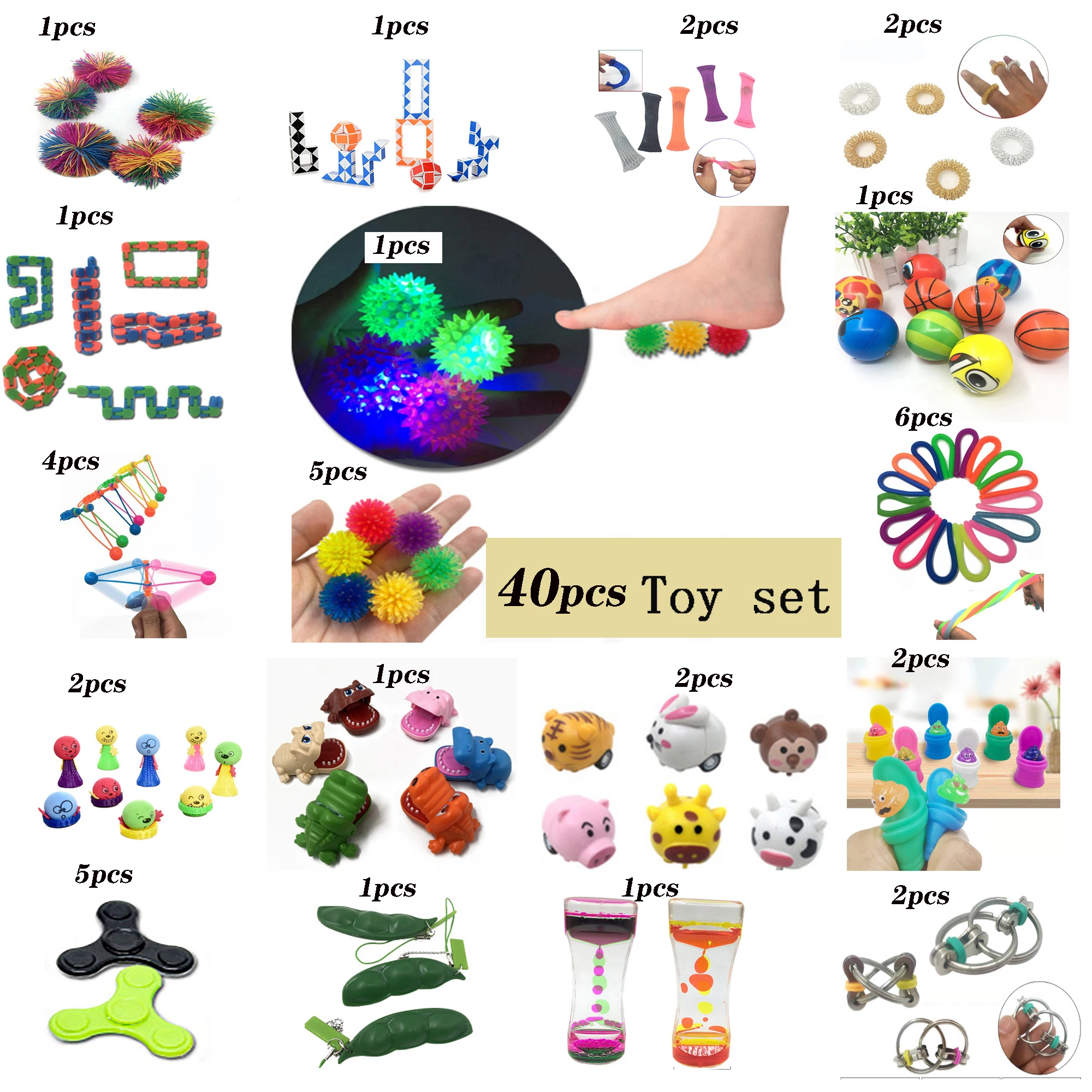 

New Assembling Toy Combination 40 Pieces Extrusive-Solving Fidget Kids Toys Hot Selling Various Styles Toy Set Wholesale