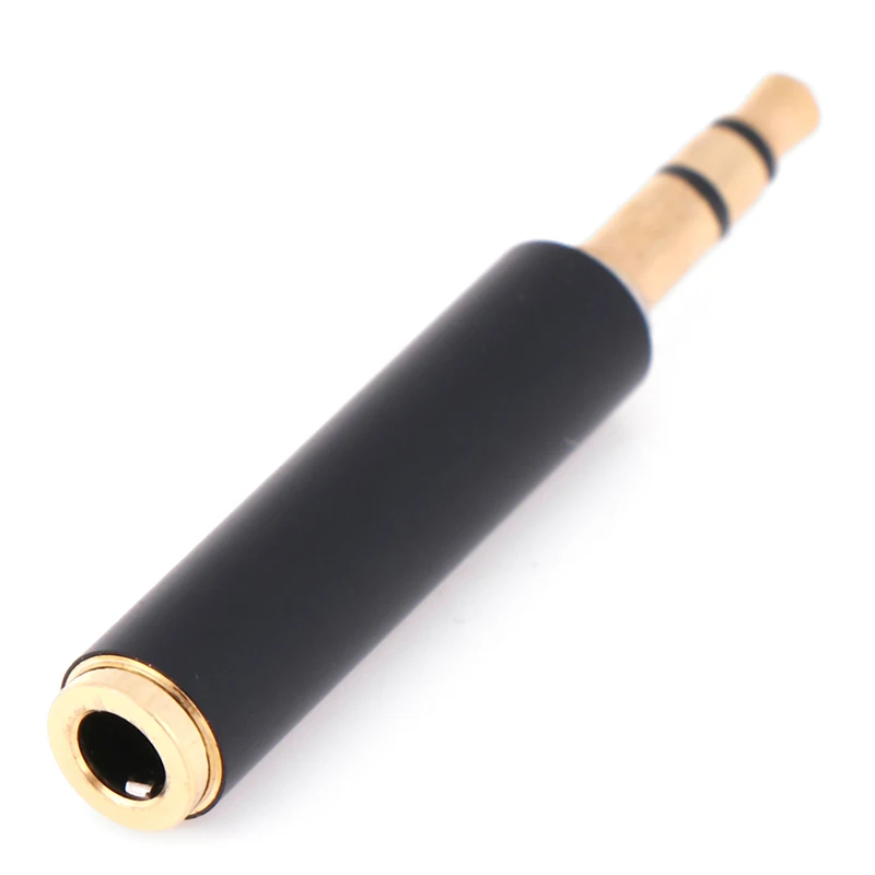 5pcs Gold 3.5 Mm Male To Female Audio Stereo Adapter Plug Converter Headphone Jack