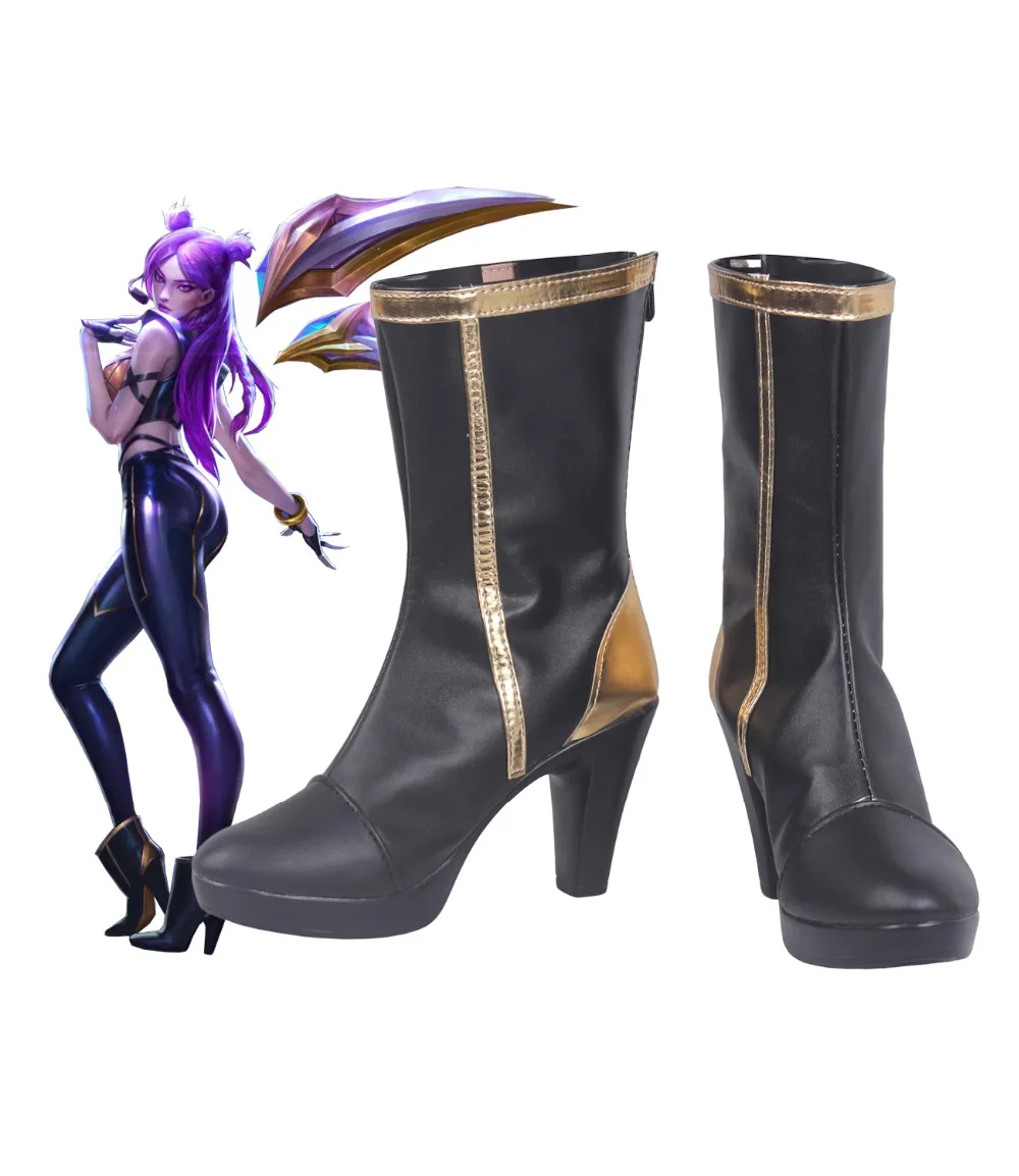LOL Daughter of the Void Kaisa Black Cosplay Boots Shoes Custom Made Any Size | Тематическая одежда и униформа
