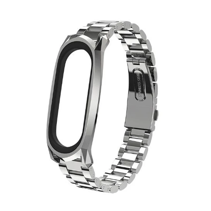 silver Браслет mi band 4 NFC металлический сменный ремешок для Xiaomi mi Band 3 4 Безвинтовой браслет из нержавеющей стали mi Band 3 умные часы - Цвет ремешка: silver