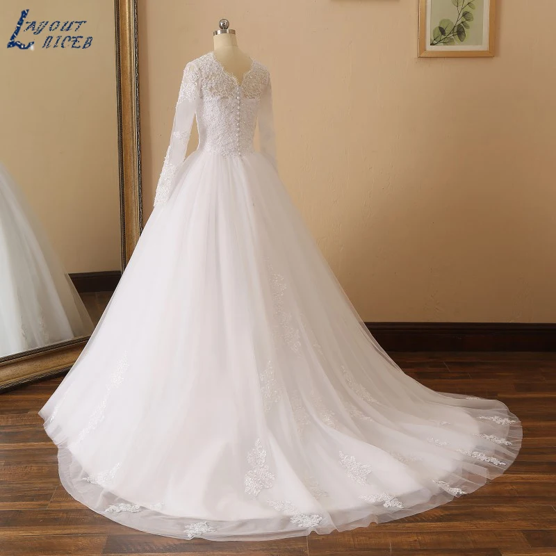 YQS019 Robe De Mariee горячая Распродажа кружевное свадебное платье трапециевидной формы со шлейфом шикарное длинное свадебное платье с рукавами на заказ