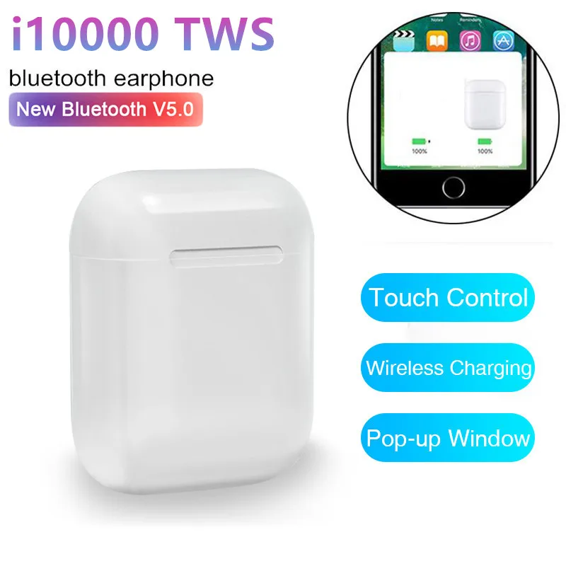 i10000 TWS Bluetooth 5,0 наушники гарнитура PK W1 H1 чип наушники Беспроводной наушники PK i12 i200 i2000 i9000 i9999 TWS