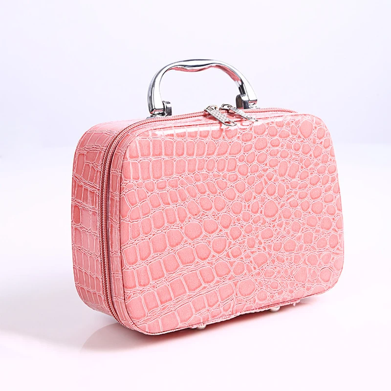 

Fashion stone pattern with mirror cosmetic case WOMEN'S hand cosmetic storgage bag square zip cosmetic bag Makeup Bag