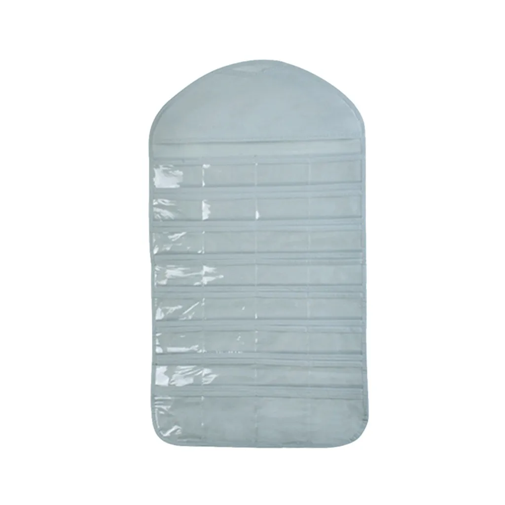 64 Pockets Jewelry Hanging Storage Bag Necklace Bracelet Earring Ring Pouch Organizer Bags Non-Woven Display Holder#T2