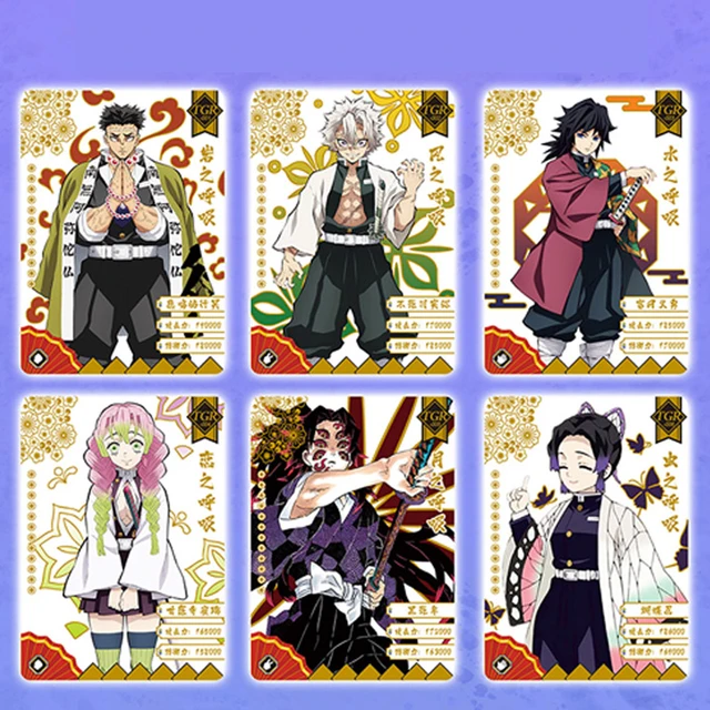 Demon Slayer No Yaiba Paper Card Letters One Games Children Anime Peripheral Character Collection Kid's Gift Playing Card Toy 6