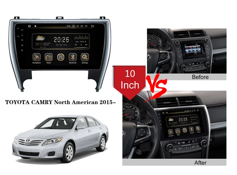 Excellent 10.1" touch button android 9.0 car dvd gps player for toyota Camry American car dvd player 2015-2017 with gps navigation wifi 3