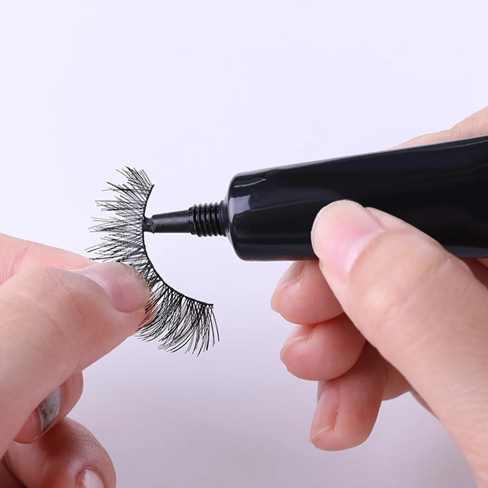 2Pcs Women Eyelash Glue Gel Alloy Tweezers Clip Set Waterproof False Eyelashes Makeup Adhesive Eye Lash Glue Cosmetic Tools