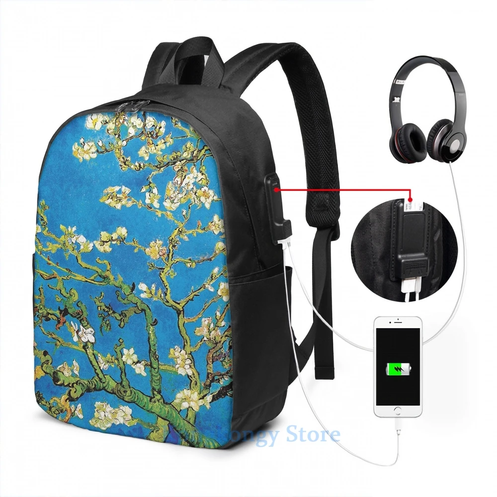 Van Gogh Backpack Almond Blossom Art Backpack 