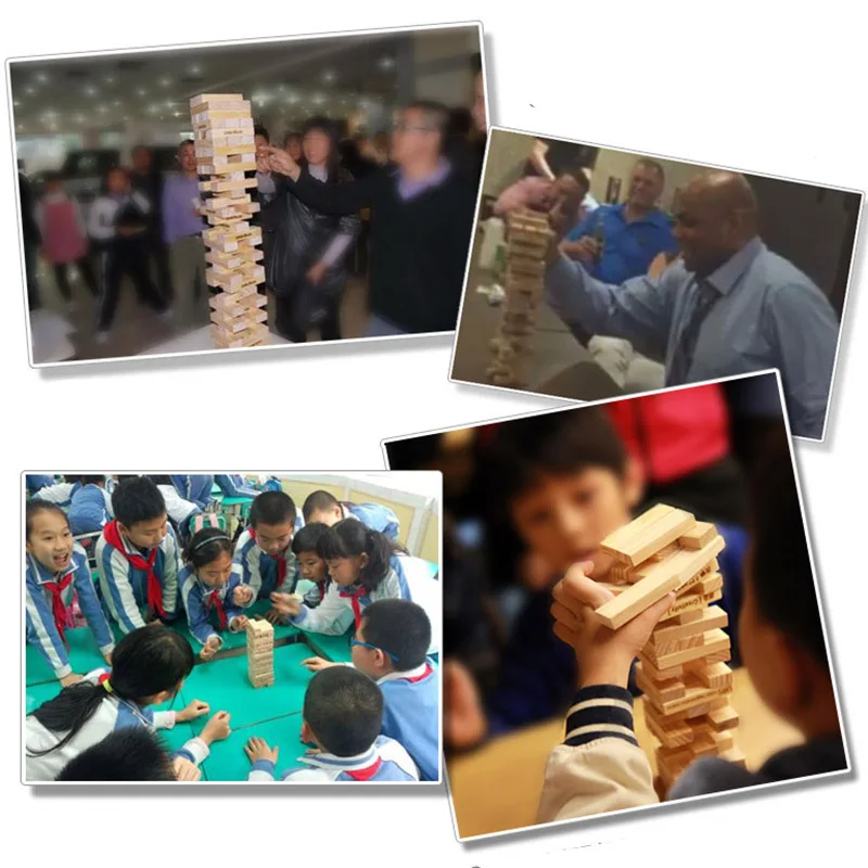 51 шт. строительные блоки Jenga большого размера без краски резьба по дереву укладка
