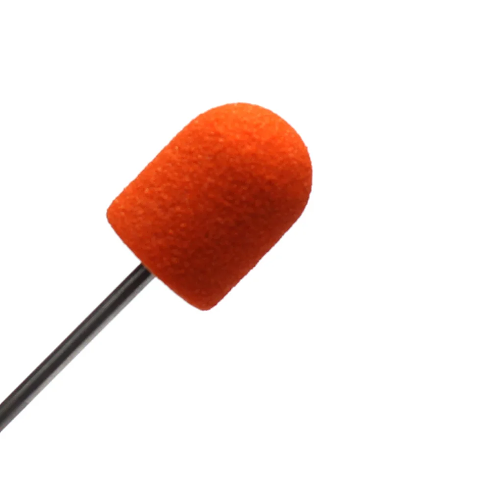 Orange Nail Sanding Caps Nail Drill Bit Electric Clean Burr Rotary Polishing Remove Gel Cuticle Accessories Tools 50PCS
