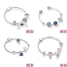 Летняя коллекция стиль 925 пробы Серебряный праздничный подарок для девочек и женщин подходит браслет DIY ювелирные изделия