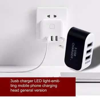 

3 Ports USB Charger Fast Charging Portable Wall Charger Candy Color Phone Charger Adapter Universal for Mobile Phone