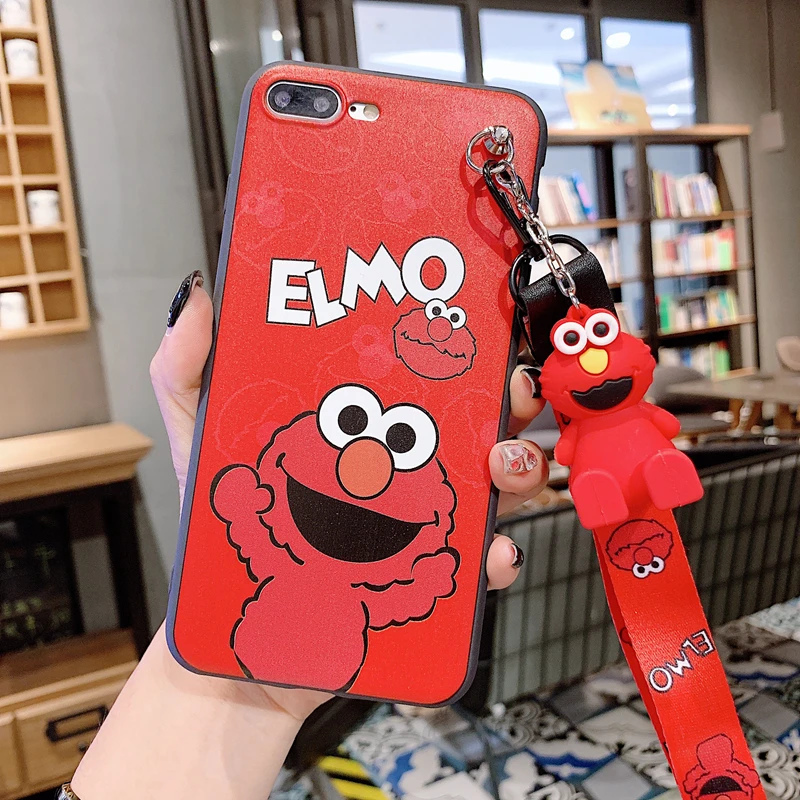 Abmos мультфильм Улица Сезам чехол для телефона с ремешком iPhone 11 Pro X XS MAX XR 6 7 8 huawei P30