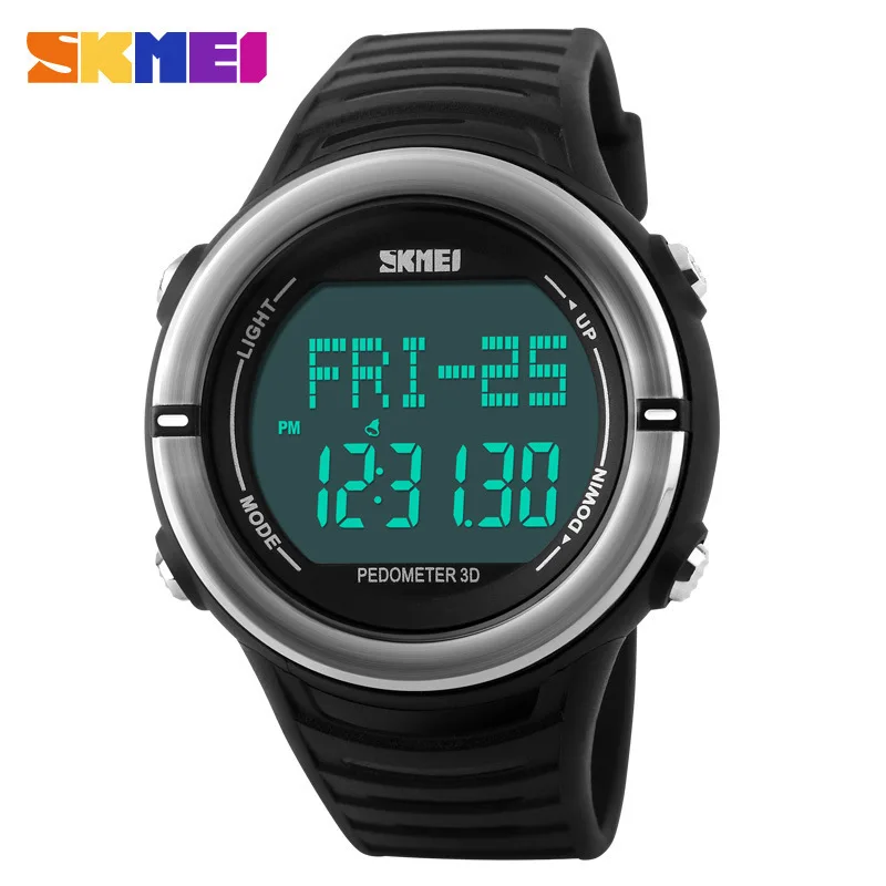 

Skmei 1111 Table Sports Running Pedometer Heart Rate Electronic Watch Multi-functional Waterproof Heartbeat Watch