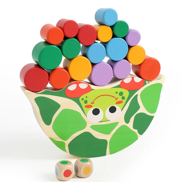 US $11.46 Creative Baby Cute Toys Wood Turtle Balance Game Kids Educational Toys For Children Wooden Toys Bal