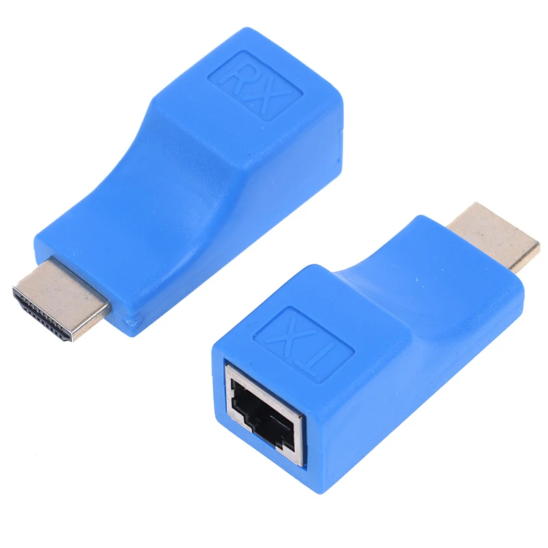 2 шт 1080p hdmi удлинитель для rj45 по cat 5e/6 сетевой lan ethernet усилитель