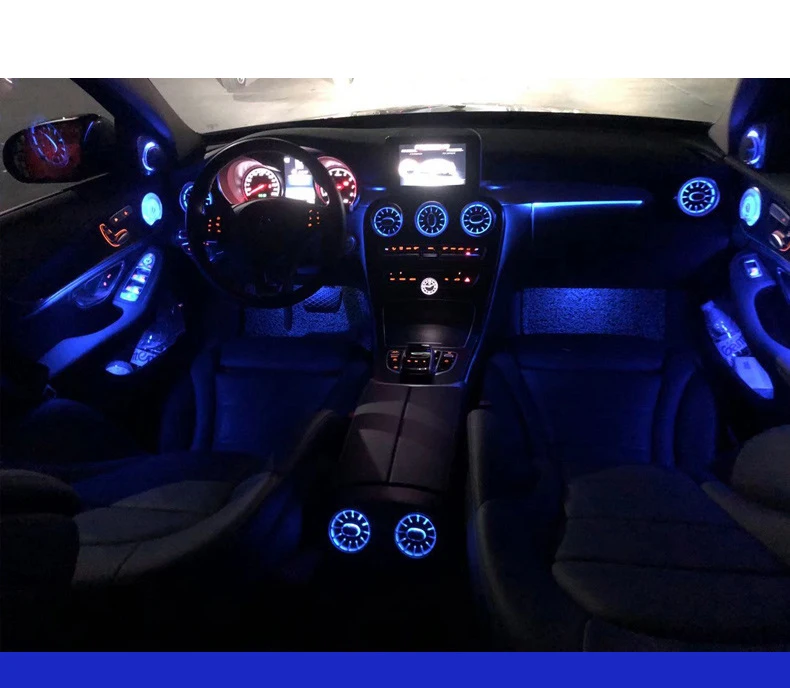 Светодиодный вентилятор на заднее сиденье автомобиля для Mercedes benz C GLC E class W205 X253 W213 воздушный турбинный интерьерный светильник для украшения автомобиля