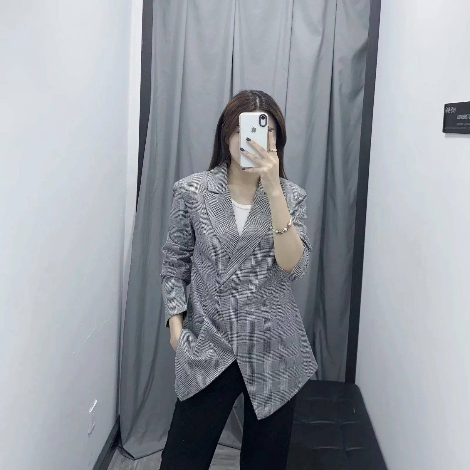 

Western Style 2019 Autumn New Style WOMEN'S Dress Versatile Slimming French Casual Pattern Suit Waist Hugging Coat 12