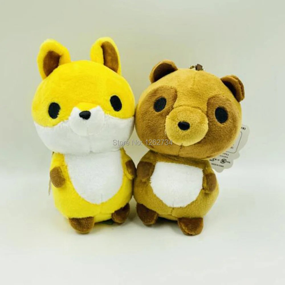 2PCS Kitsune to tanuki 10CM Plush Keychain Pendant Figure Toy Retail | Игрушки и хобби
