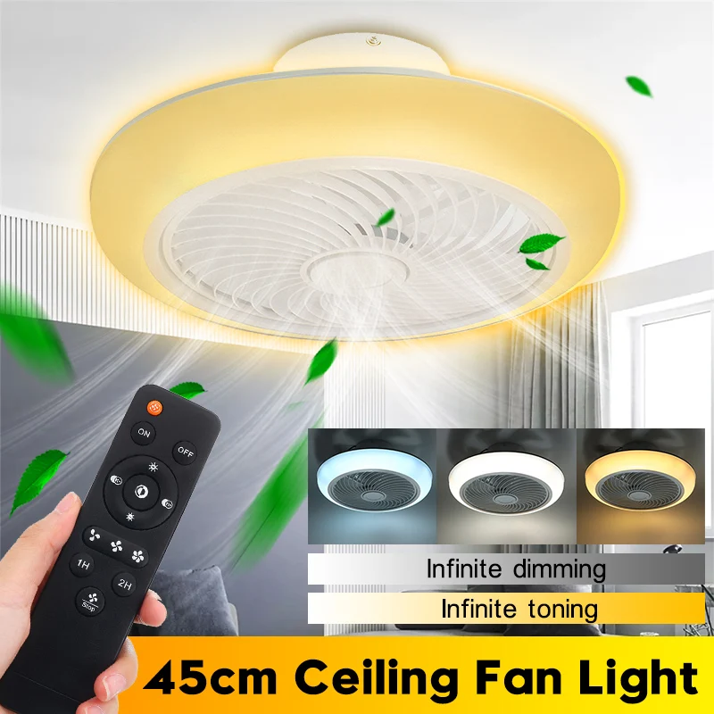 

Ceiling Fans With Led Light Remote Control Modern Dimmable RGB Ceiling Fan Light Bedroom Livingroom Flush Mount Lighting Fixture