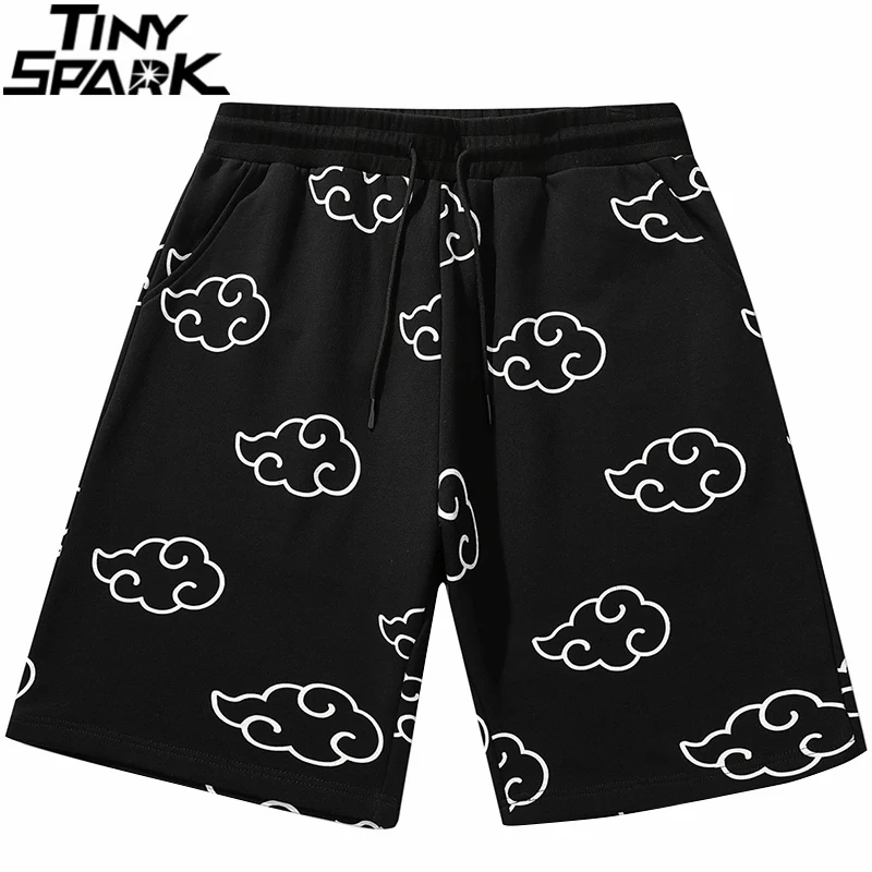 Jogger Shorts Sweat-Pants Harajuku Cotton Summer Casual Hip-Hop Track Print Men