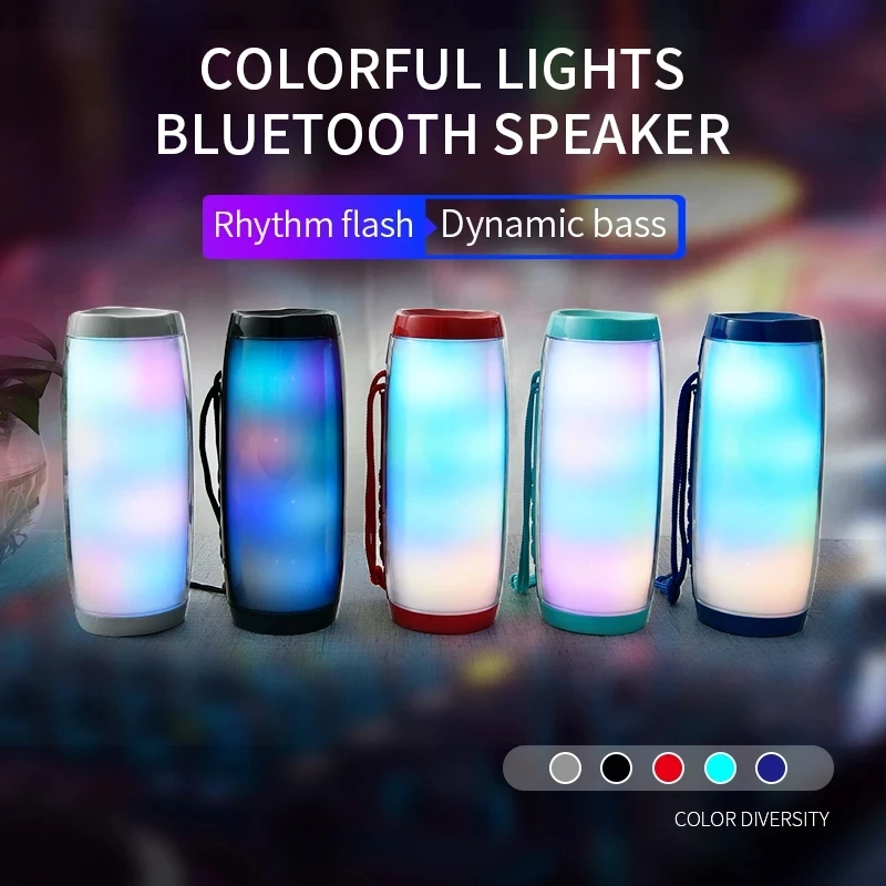 

20W LED Flashing Light Bluetooth Speaker Portable Wireless Bass Column Waterproof 3D Stereo Music Center Subwoofer Soundbar FM