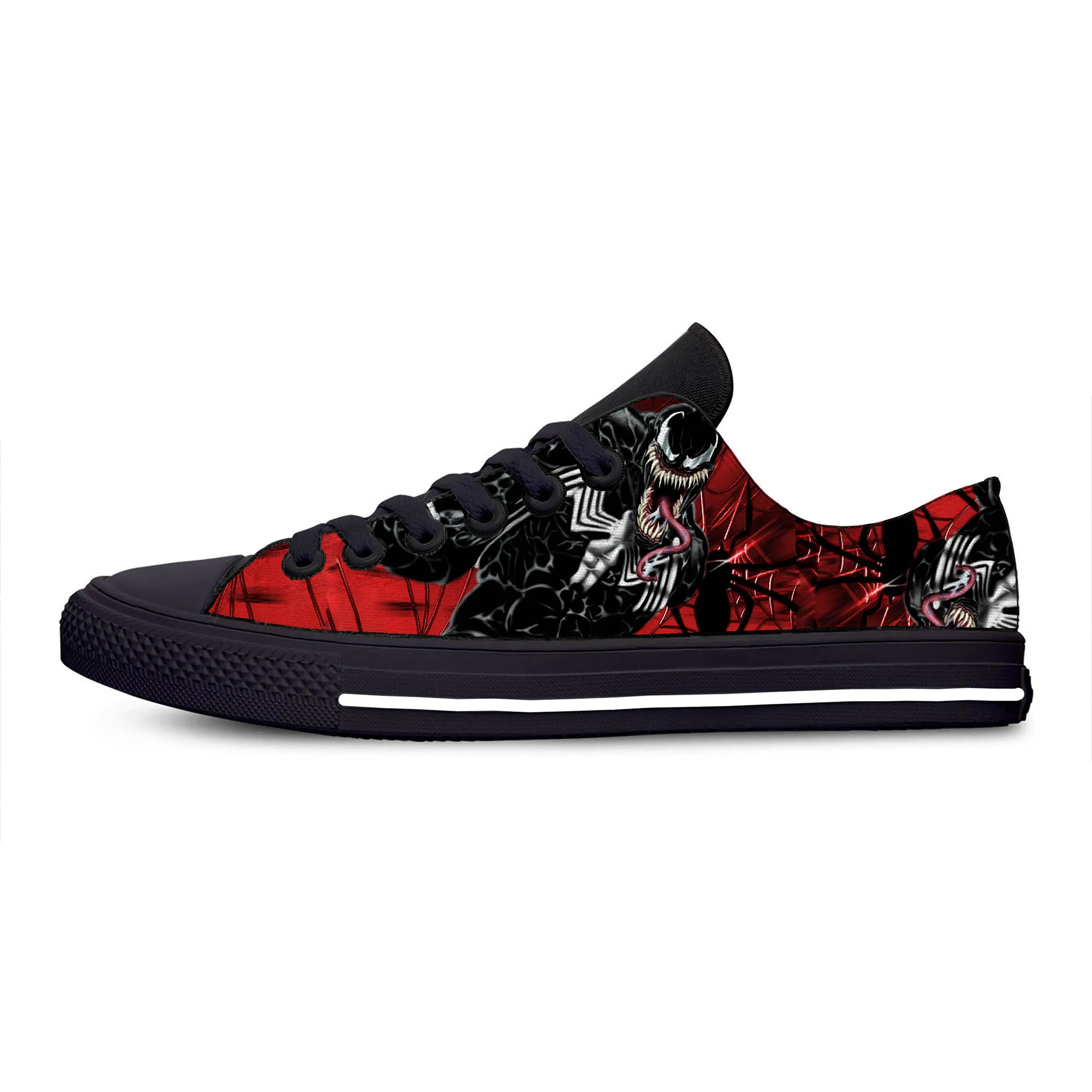 

New arrive popular marvel movie venom Lace Up Breathable Shoes Canvas Fashion Lightweight Sneakers for Women Men