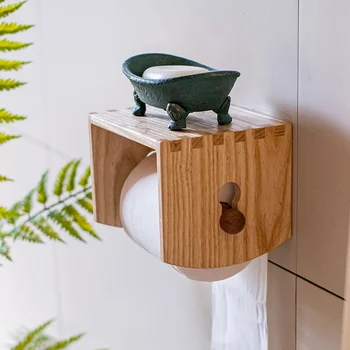 Dérouleur de Papier Toilette en Bois Flotté - Élégance Rustique