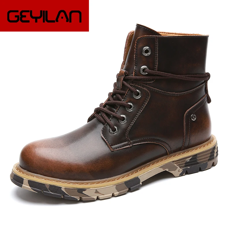 

Warm Fur Snow Boots Men Winter Shoes Mens Leather Shoe Ankle Cowboy Waterproof shose Man Motorcycle Casual Boot 2019 Footwear