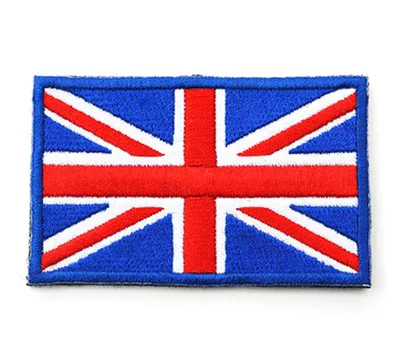 UK United Kingdom Заплатка, национальный флаг в полоску, вышитый Россия, Турция, Франция, ЕС, Нидерланды, флаг, тактические военные нашивки, армейская Аппликация в полоску - Цвет: UK United Kingdom