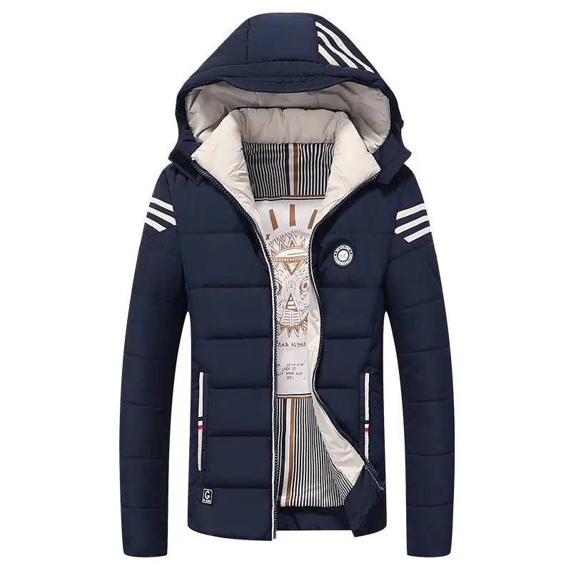 Мужское теплое пальто с капюшоном размера плюс 3XL-6XL, пуховик, зимняя утепленная куртка, черная зимняя верхняя одежда на утином пуху, верхняя одежда с длинным рукавом - Цвет: Colour 7