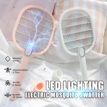

4100V Electric Insect Racket Swatter Zapper USB 1200mAh Rechargeable Mosquito Swatter Kill Fly Bug Zapper Killer Trap Z0616