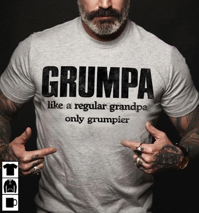 Grumpa как обычный дедушка только футболка Grumpier (1) | Мужская одежда