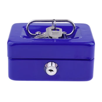 

Creative Portable Metal Storage Container Safe Lock Box Money Coffer