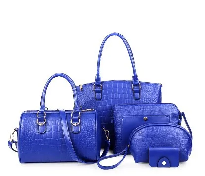 

2017 Spring And Autumn New Style WOMEN'S Fashion Handbag Five-Piece Different Size Bags Crocodile Pattern Fashion Hand Shoulder