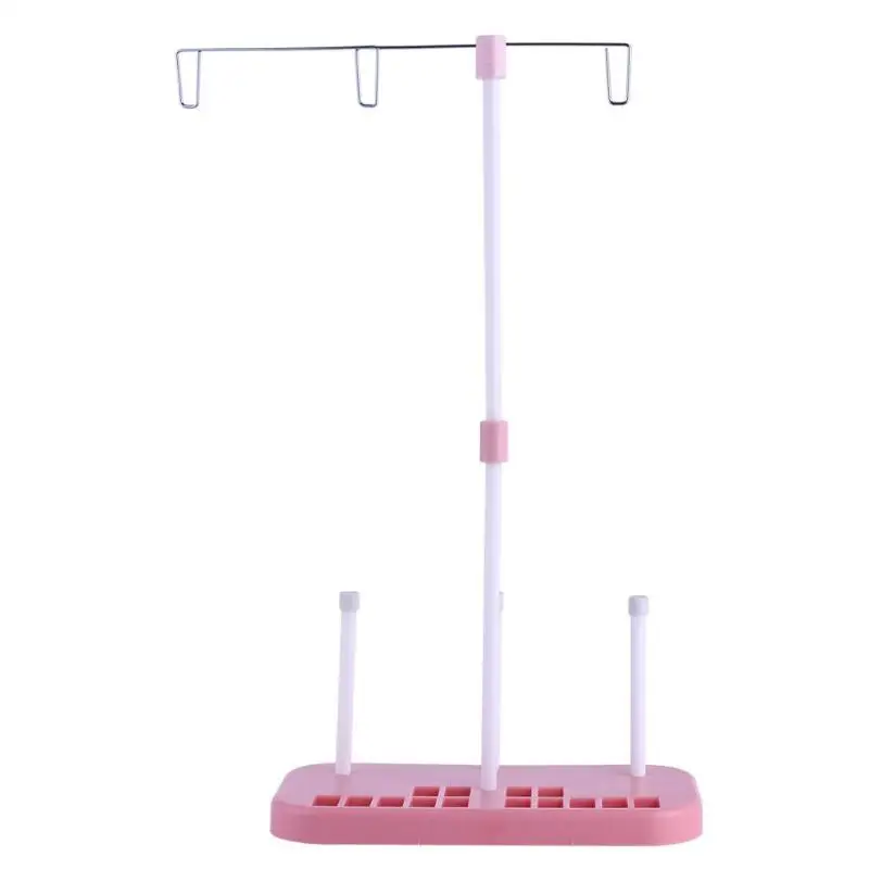 

Pink Sewing Thread Stand Adjustable 3 Thread Spools Plastic Holder