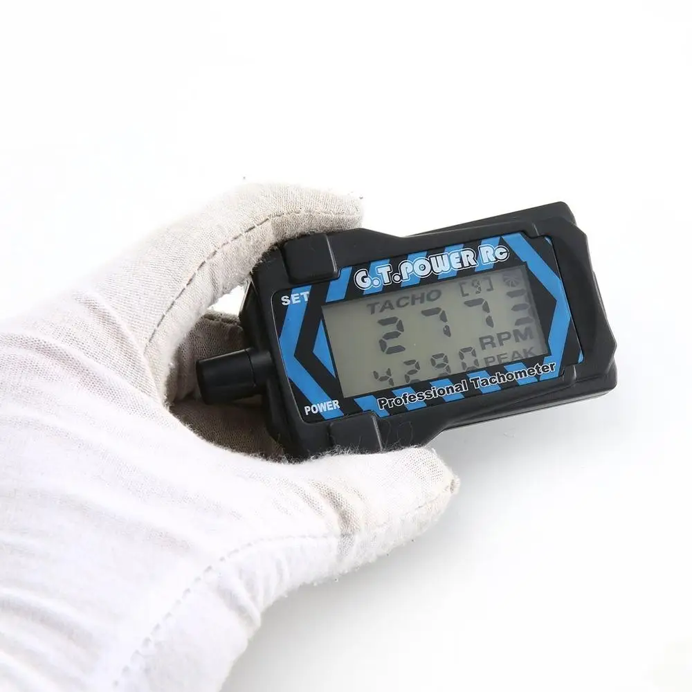 GT. POWER RC микро цифровой тахометр lcd для 2-9 лезвий автоматическое отключение с 220 мАч съемной литиевой кнопкой батареи