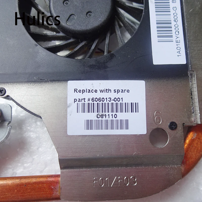 Hulics original heatsink and FAN For HP G62 G72 G72T CQ72 606013-001 Intel integrated CPU Cooling module