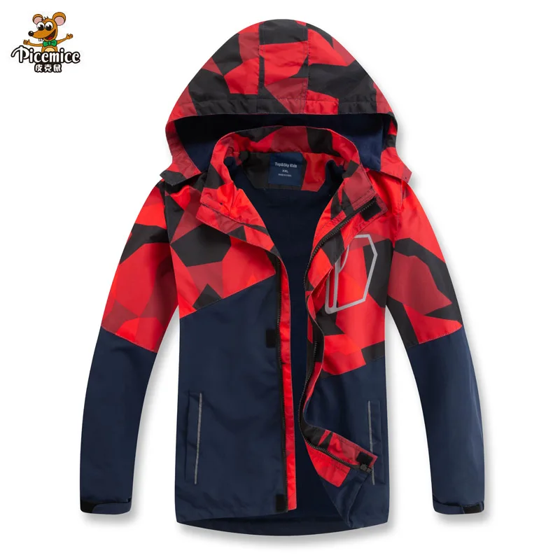 Autumn Winter Outerwear Windbreaker Children Jacket For Kids Hooded For Boys Coat Girls Waterproof Coat Detachable Cap