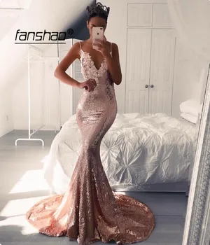 

Sequins Evening Dresses Shinning Lace Spaghetti Straps Appliques Dubai Saudi Arabic Evening Gown Prom Dress