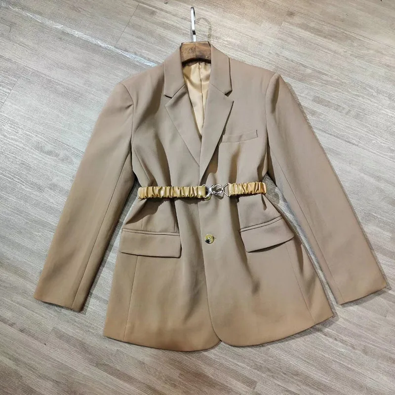 

Women Solid Jacket Coat Fashion Autumn Spring Long Sleeve Jacket With Belt Office Lady 2019 Fashion Jacket Outwear